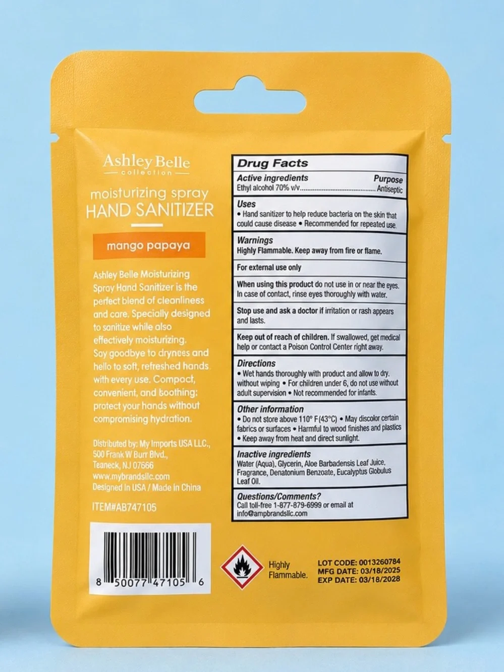 Gentle Foaming Face Wash & Mango Papaya Hand Sanitizer — Yellow